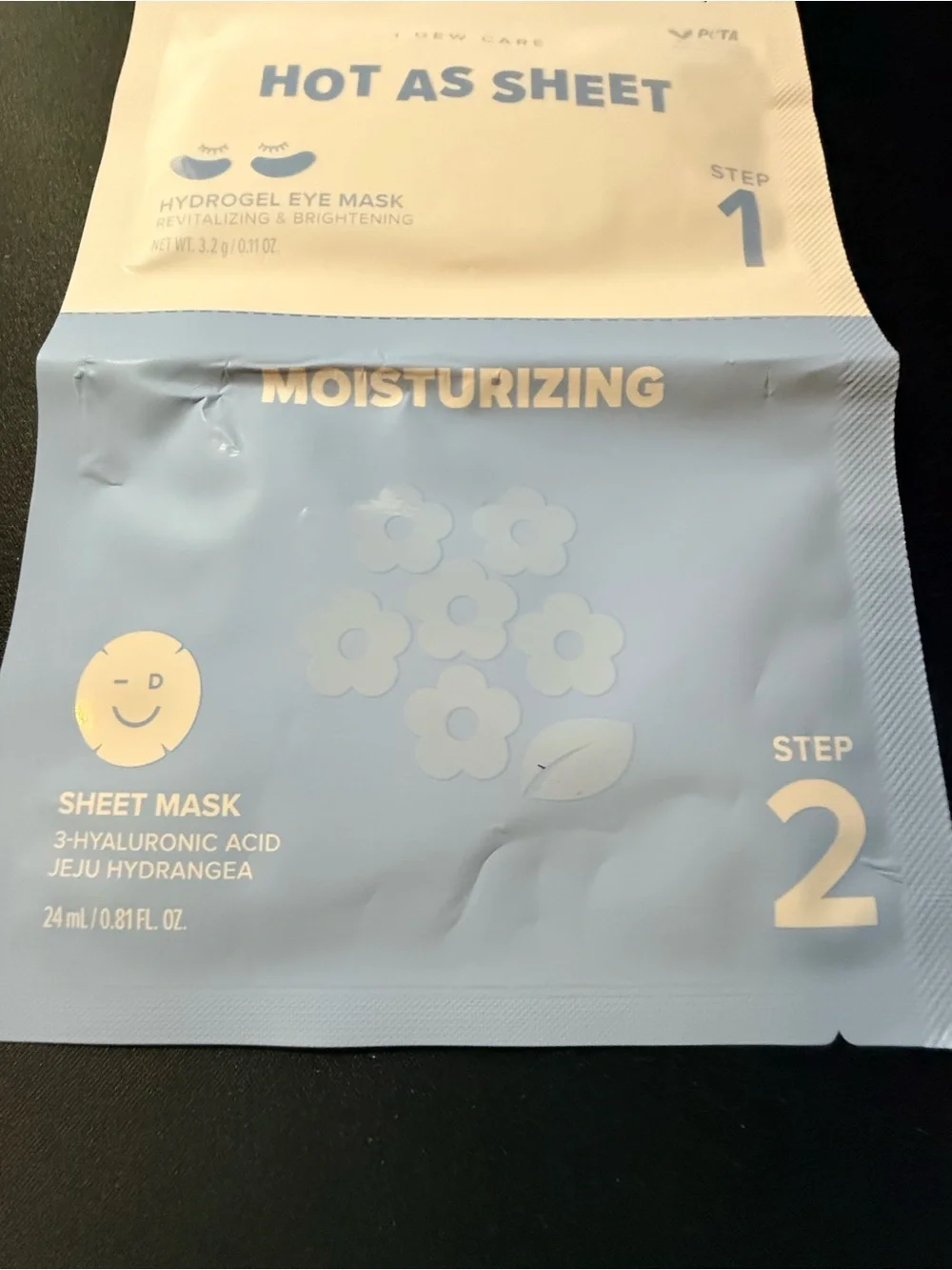 I Dew Care Hot As Sheet Set includes eye and face mask and cosmetics bag